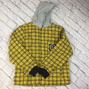Supreme Quilted Liner Hooded Jacket Yellow Plaid